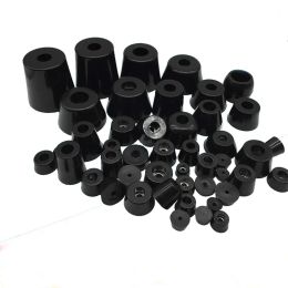 LOT 4 O/D 12mm To 50mm Black Rubber Machine Foot Pad Feet With Steel Washer Non-slip Furniture Table Conical