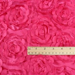 1 yard rose flower 3D pattern Taffeta Satin Fabric wedding carpet fabric stage background wedding decor