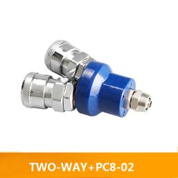 Two-way Three-way Pneumatic Fittings C Type Quick Compressor Coupler for Pump Pneumatic Tools Round Auto-lock Connector Set