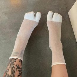 Women Socks Summer Ultra-Thin Split Toe Unisex Simple Comfortable Soft Combed Cotton Two-Toed Mesh Sock Harajuku Men Women'S Tabi