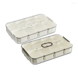 Storage Bottles Divided Veggie Containers Serving Tray With Lid Portable Snack Box Boxes For Party Travel