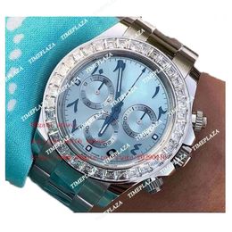 Super Quality best version Men' s Wristwatches Arabic numeral ice blue dial 40mm Diamond bezel 116506 Premium 2813 mechanical Automatic Mens Watches