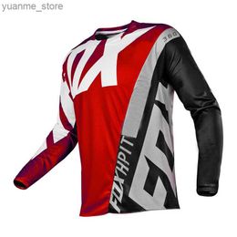 Cycling Shirts Tops 2021 Motorcycle Mountain Bike Team Downhill Jersey Offroad hpit Bicycle Locomotive Shirt Cross Country Mountain Bike Y240410