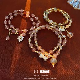 New Chinese Zircon Bow Crystal Double Layer Bracelet Sweet, Fashionable, High Grade Hand Strands with Friendly Charm and Handicraft for Women