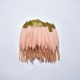 10pcs Spray Gold Powder Duck Feathers For Needlework Jewellery DIY Dream Catcher Craft Supplies Floral Accessories Plumes 10-15cm