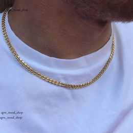 5Mm Miami Cuban Link Chain Necklace Men Gold Chains Stainless Steel Choker Mens Necklace Hip Hop Jewelry 132