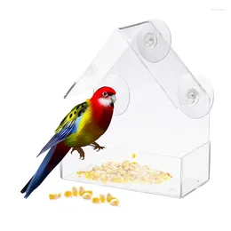 Other Bird Supplies Feeding Aesthetic Durable Attractive Design Easy To Clean Crystal Clear Acrylic House With Tray Feeder Handcrafted