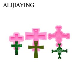 DY0154 Glossy Skull Cross Keychain Resin Mould DIY Art Craft, Chocolate Gummy Candy for Cake Silicone Safe for Confectionery