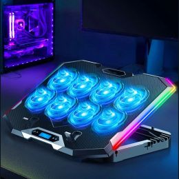 Pads Laptop Stand 8 Quiet Cooling Fan Riser Holder Silent RGB Radiator Phone Stand