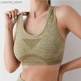 Yoga Outfits Push up sports bra top womens fitness vest top seamless underwear shock-absorbing yoga bra quick drying bra gym sports shirt Y240410