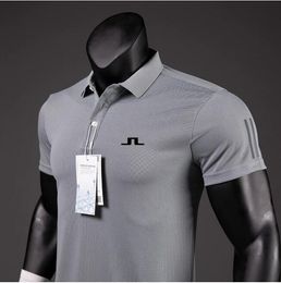lc Men's Polos Summer Golf Shirts Men Casual Polo Shirts Short Sleeves Summer Breathable Quick Dry J Lindeberg Golf Wear Sports T Shirt