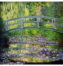 Handmade artwork canvas paintings by Claude Monet The Waterlily Pond With The Japanese Bridge picture for bedroom decor1279356
