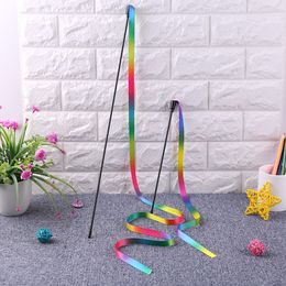 1PC Cat Colourful Teasing Stick Wand Funny Pet Cats Dogs Rainbow Teaser Rod Interactive Toys Kitten Supplies Accessories