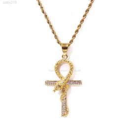 Yadis custom hiphop cross snake 14k 18k gold jewelry iced out pendant mens necklace
