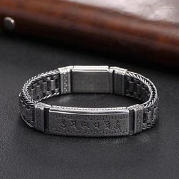 Link Bracelets Silver Colour Chinese Fashion Retro Woven PIXIU Brave Bracelet For Men Rough Hip Hop Ethnic Style Jewellery