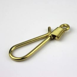 1pcs Solid Brass Retro Wire Winding Keychain Belt U Hook Fish Hook Fob Clip 2 sizes Available
