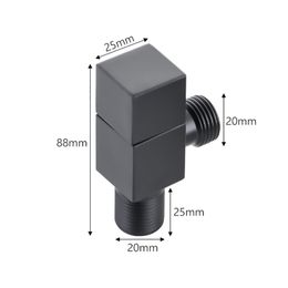 Black square triangle valve copper hot and cold water valve switch water heater toilet stop valve eight-shaped valve household