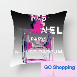 Lux New Arrival Perfume Bottle Series Pillows Classic Style Pillow Peach Skin Fabric Pillows Cover