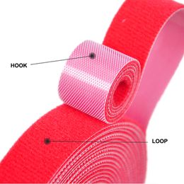 5Meter/lot 15/20mm Reusable Hook Strap Cable Ties Wire Cord Storage Organiser Hook Adhesive Hook Loop Fastener Tape DIY