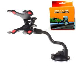 Universal Windshield Car phone Mount holder Long Arm clamp with Double Clip Strong Suction Cup Phone Car cellphone Holder for smar4057637