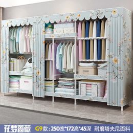 Solid Wood Reinforced Simple Cloth Wardrobe Double Assembly Modern Economical Dormitory Furniture SpaceSaving Design