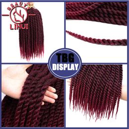 12 18 22Inch 12Roots/Pack Crotchet Braids Synthetic Senegalese Twist Braiding Hair Crochet Hair Extensions LIHUI