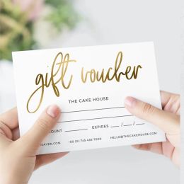 100 pc Custom Gold Gift Voucher/ Gift Certificate / Gift Cards / Shop Voucher / Personalised Gift Voucher silver Colour