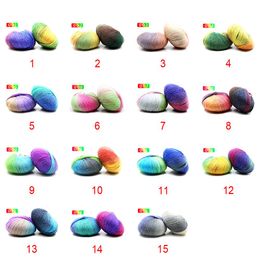 mylb Cashmere Yarn Knitted Chunky Hand-Woven Woolen Rainbow Colorful Knitting Scores 100% Wool Yarn Needles Crochet Weave Thread