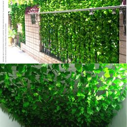 230cm Vivid Artificial Plants Creeper Grape Green Leaf Ivy Vine Garland For Home Garden Party Wedding Wall Decor Rattan String