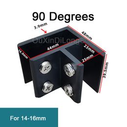 4PCS 90Degrees Black Glass Clamp 4-20mm Glass Board Double Sides Aluminium Glass Clamps Shelves Support Bracket Clips GF396