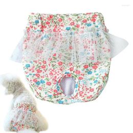 Dog Apparel Pet Briefs Pants Wraps Female Diapers Floral Design Reusable Washable Physiological Shorts For Small Dogs Puppies