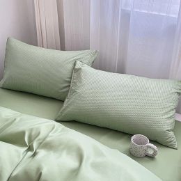 Light Green Duvet Cover Set 220x240 Quilt Cover With Pillowcase High Quality Home Soft Twin Queen King Size Bedding Set