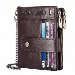 humerpaul Cardholder Wallet Men RFID Genuine Leather Organiser Wallets with Coin Pocket Short Desigh Clutch Purse with ID Window P5Za#