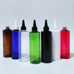 Storage Bottles (30pcs)250ml White/Brown Pointed Mouth Top Cap Plastic Bottle Containers 250cc DIY Painting Empty Jam