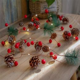 2M 20 leds Christmas Decorations for Home Copper Wire Pine Cone Led Light Christmas Tree Ornament 2022 Kerst Natal Navidad Noel