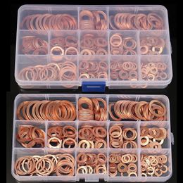 280/200/120/100Pcs Copper Sealing Solid Gasket Washer Sump Plug Oil For Boat Crush Flat Seal Ring Tool Hardware Accessories