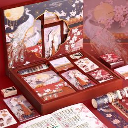 Planners 2021 Popular Hand Book Set Classic Chinese Style Notebook Gift Box Sticker Tape Tool Material Full Set Notebook Set Holiday Gift