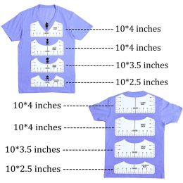 D&D 8pcs T-Shirt Alignment Ruler PVC T-shirt Measurement Ruler Round-Neck and V-Neck Guide Tool For Adult Youth Toddler Infant