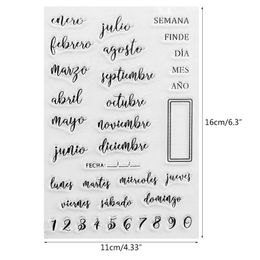 Silicone Stamp Spanish Dates Seal Transparent Seal Party Greeting Card