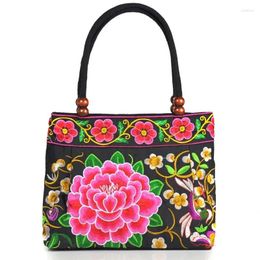 Totes Original Ethnic Style Canvas Embroidered Women's Bag Handheld Small Embroidery Handbags For Women