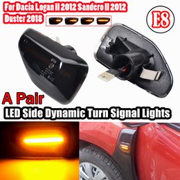 2Pcs LED Dynamic Side Marker Light Arrow Turn Signal Blinker Lamps For Dacia Logan 2 Sandero 2 Duster 2 Renault Stepway