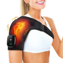 Electric Heating Shoulder Massager Vabration Brace Rechargeable Knee Elbow Massager Belt for Arthritis Pain Relief Health Care 240326