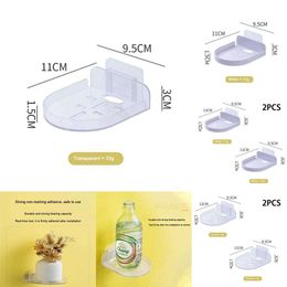 Self Adhesive Bottles Tray Wall Mounted Holder Round Hand Soap Dispenser Tray Kitchen Spice Universal Support Bathroom Storage