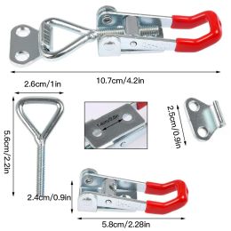 Metal Latch Clamp Adjustable Pull Latch Cabinet Door Box Metal Toggle Lock Clamp with 100Kg Tightening Force Latch Catch Clasp