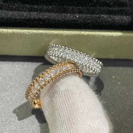 High End Vancefe Brand Designer Rings for Women Narrow Edition Kaleidoscope Beaded Full Diamond Ring Female v Gold Senior Brand Logo Designer Jewellery