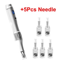 Dr Pen Nano Needling Electric Wireless Auto Micro Needling with 5Pcs Needle Cartridges Derma Pen Kit Facial Beauty Care Mesopen