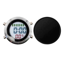 Waterproof Mini Alarm Clock Self Adhesive Motorbike Yacht Boat Digital Clock