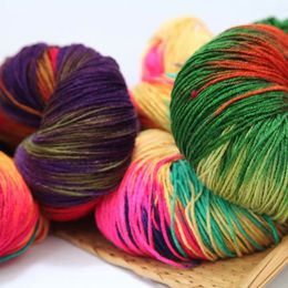 50g Segment Dyed Fancy Yarn Four Strand Hand-Woven Hook Wool Baby Hat Scarf Sweater Crochet