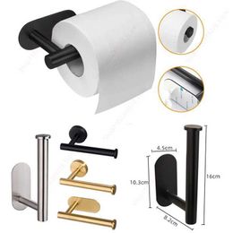 Toilet Paper Holders Self adhesive toilet roll paper holder No Drill Towel Rack Stainless Steel wall Mount stand Organiser Kitchen Bath Accessories 240410