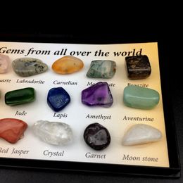 15Pcs/Set Healing Crystals Chakra Stones Colourful Gems Ore Specimens Polished Stone Geological Teaching Tool